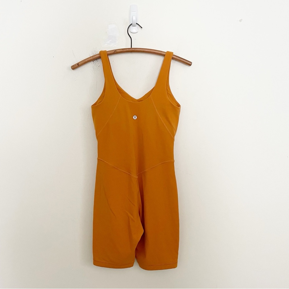 Lululemon Align Onesie Size 4 Autumn Orange 8” Active Romper Bodysuit Bike Short - Picture 8 of 13